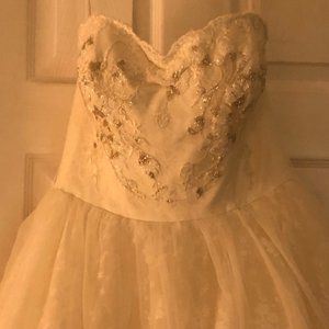 Melissa Sweet sweetheart neckline beaded ivory wedding gown